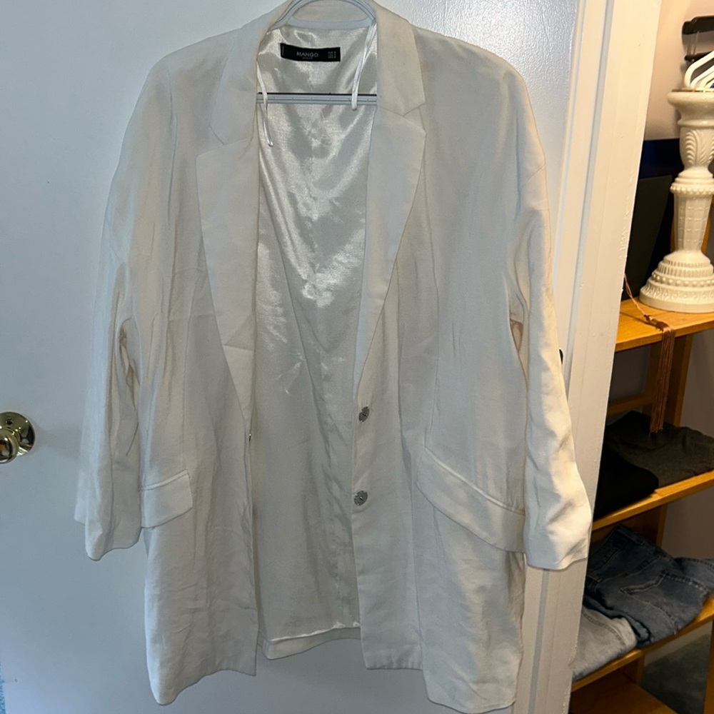 Mango white blazer